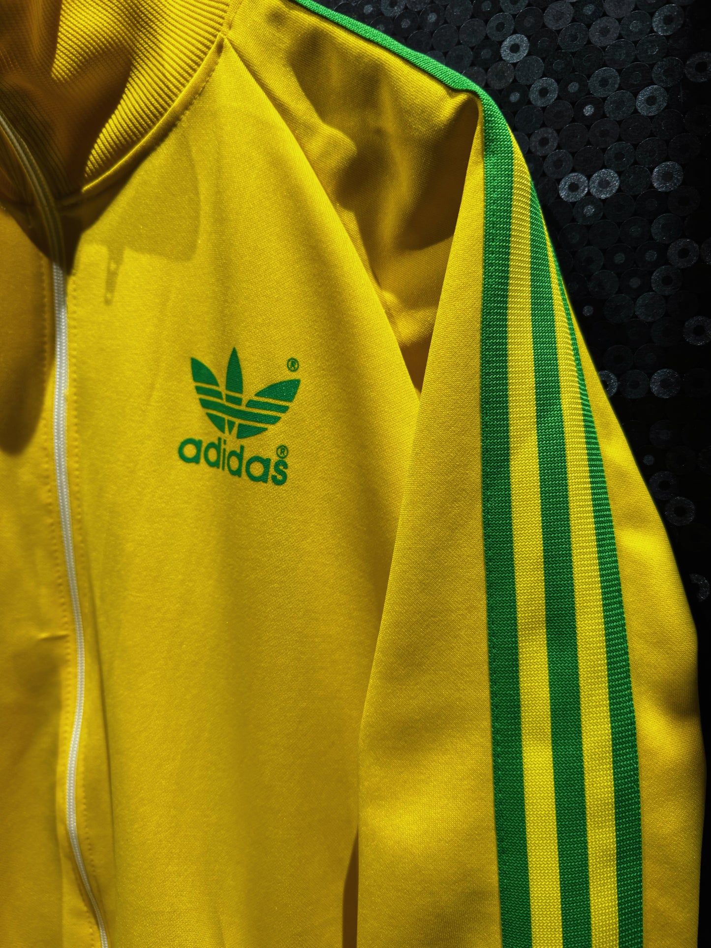 【ÆIEM】adidas originals Trefoil Back Print Yellow Track Jacket Made in U.S.A.