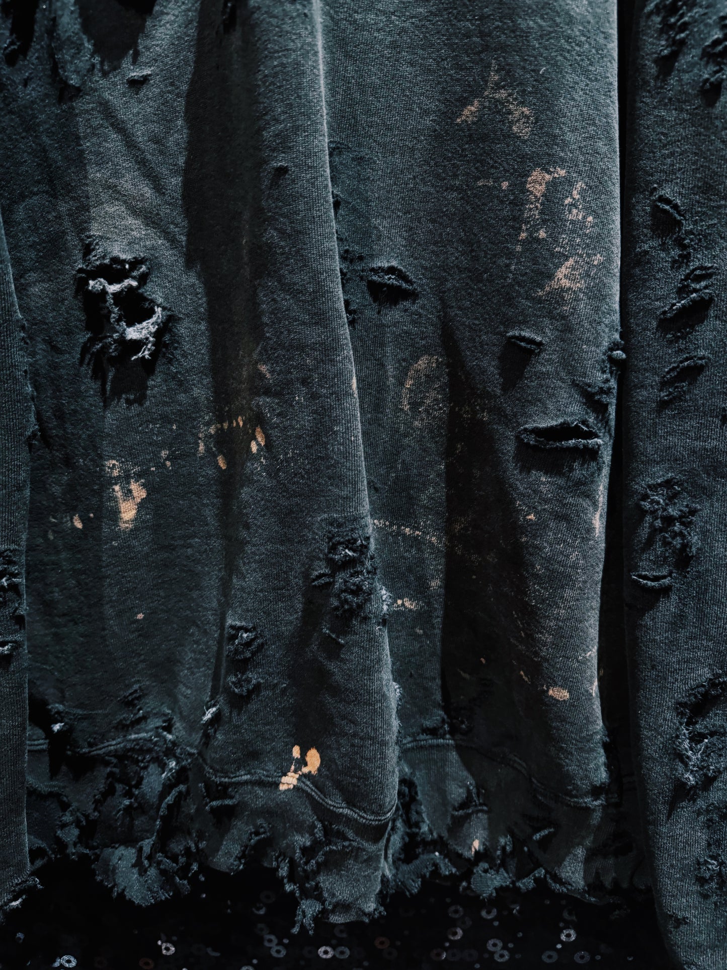 【ÆIEM】original”boro”remake FRUIT OF THE LOOM “METAXA FADED BLACK” Sweat