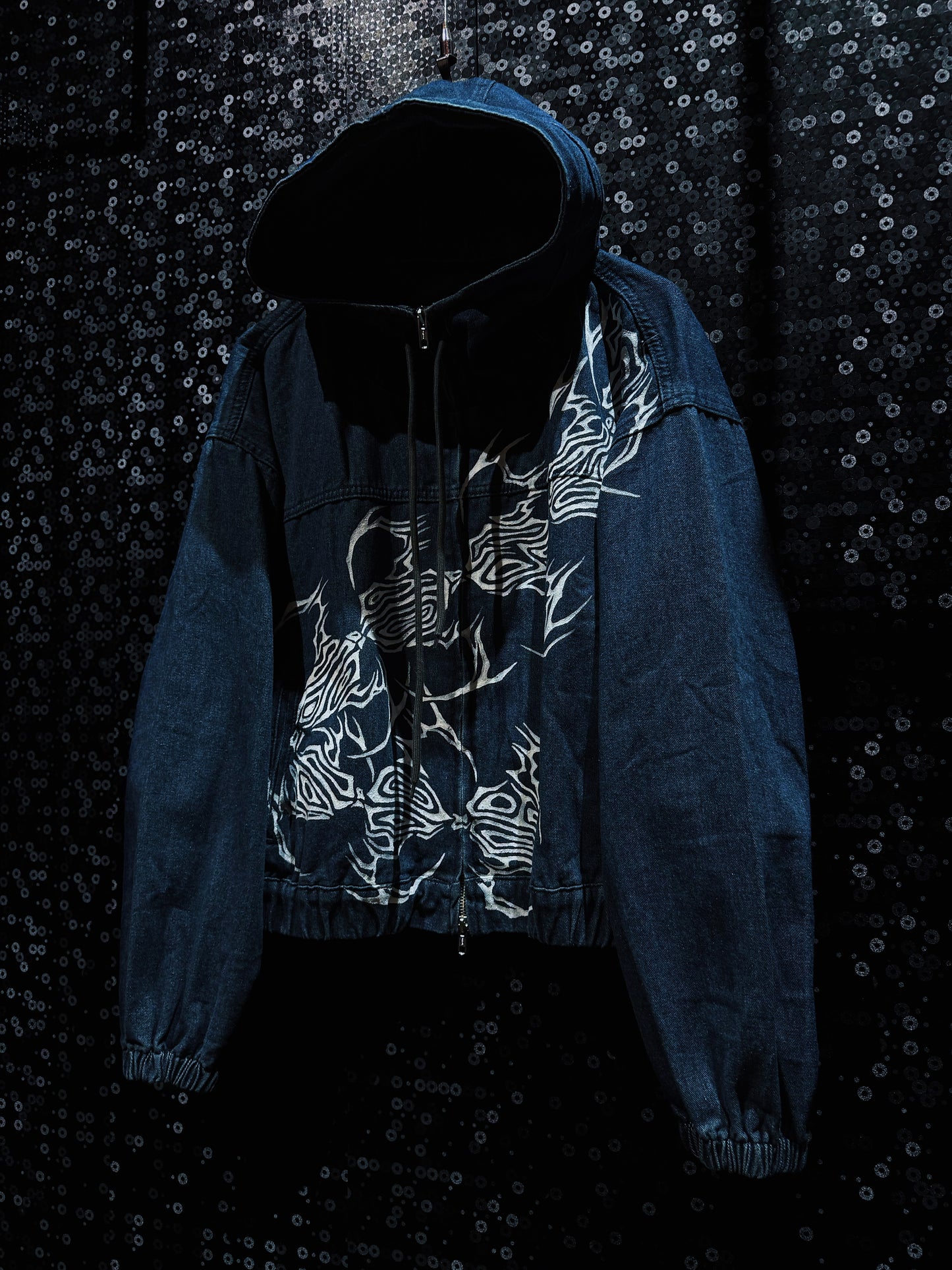 【ÆIEM】“RƎ:STANCE” Hand-Painted Denim Hoodie