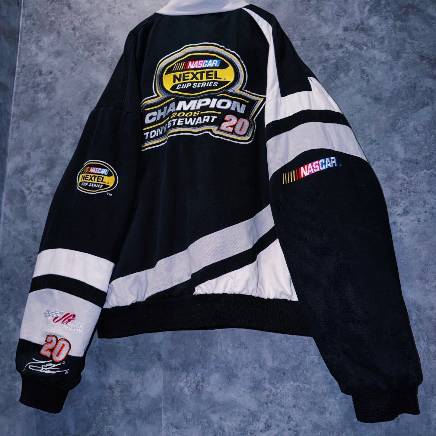 【doppio】vintage”NASCAR”company logo patches design racing jacket