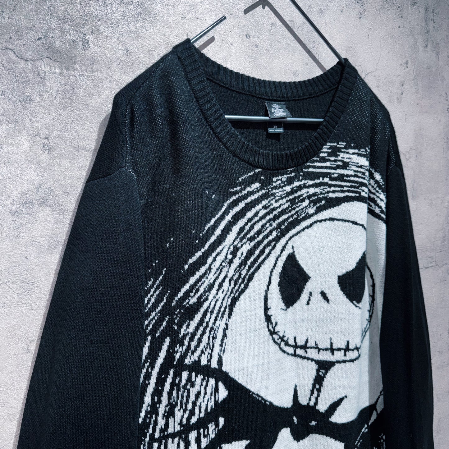"Nightmare before Christmas"Jack Skellington graphic design pullover knit