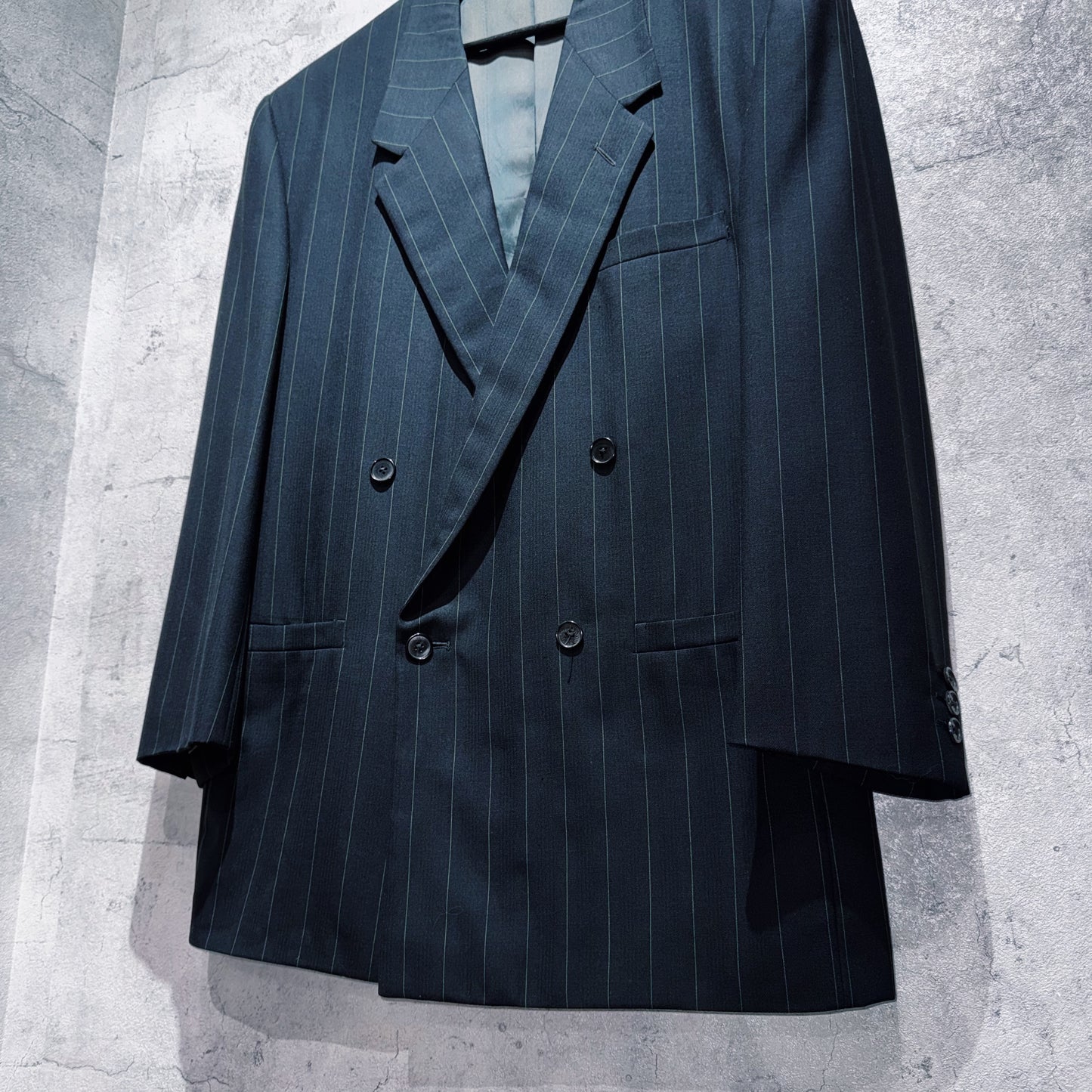 "VERSACE"stripe pattern design double breasted set up