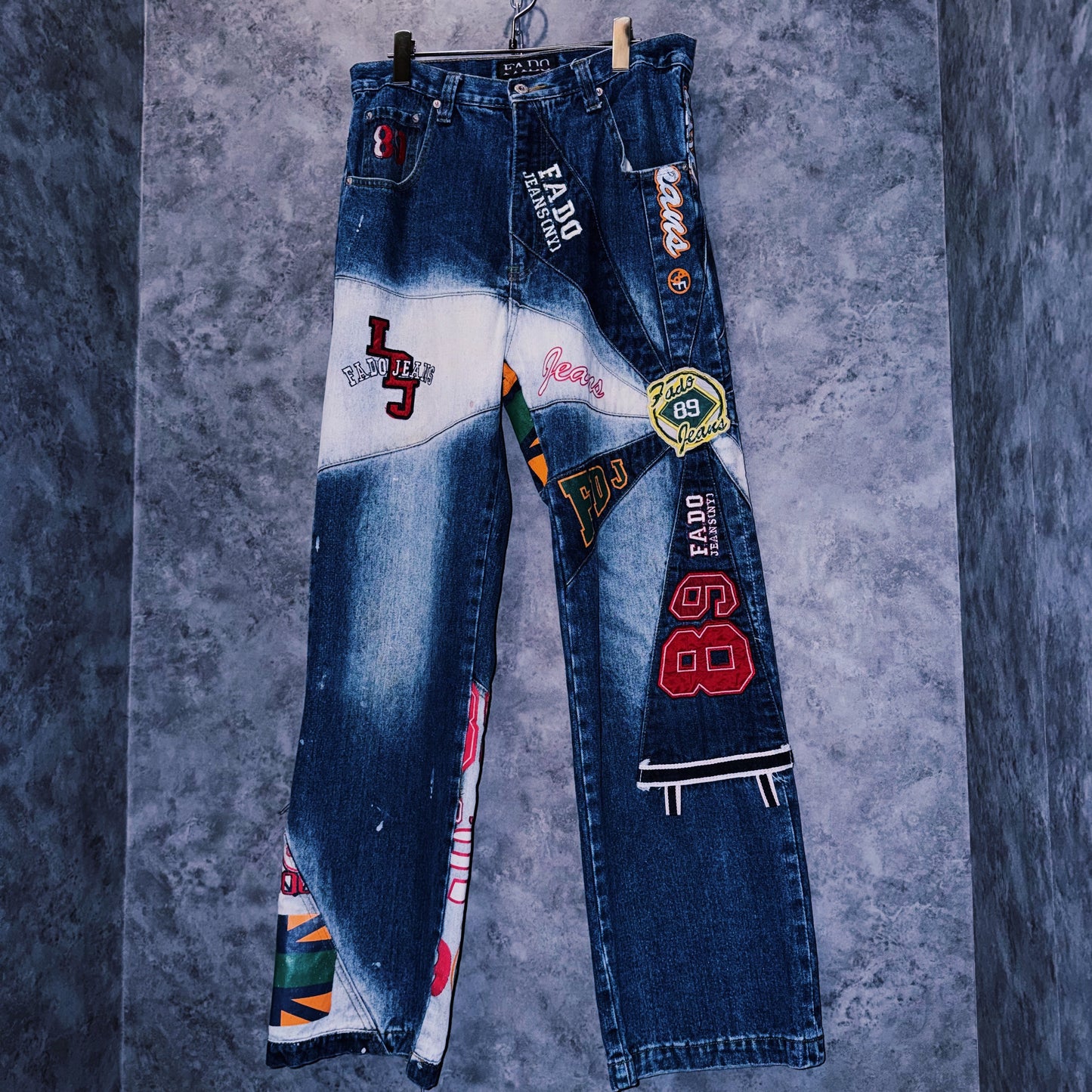 【doppio】vintage switching and paint design denim pants