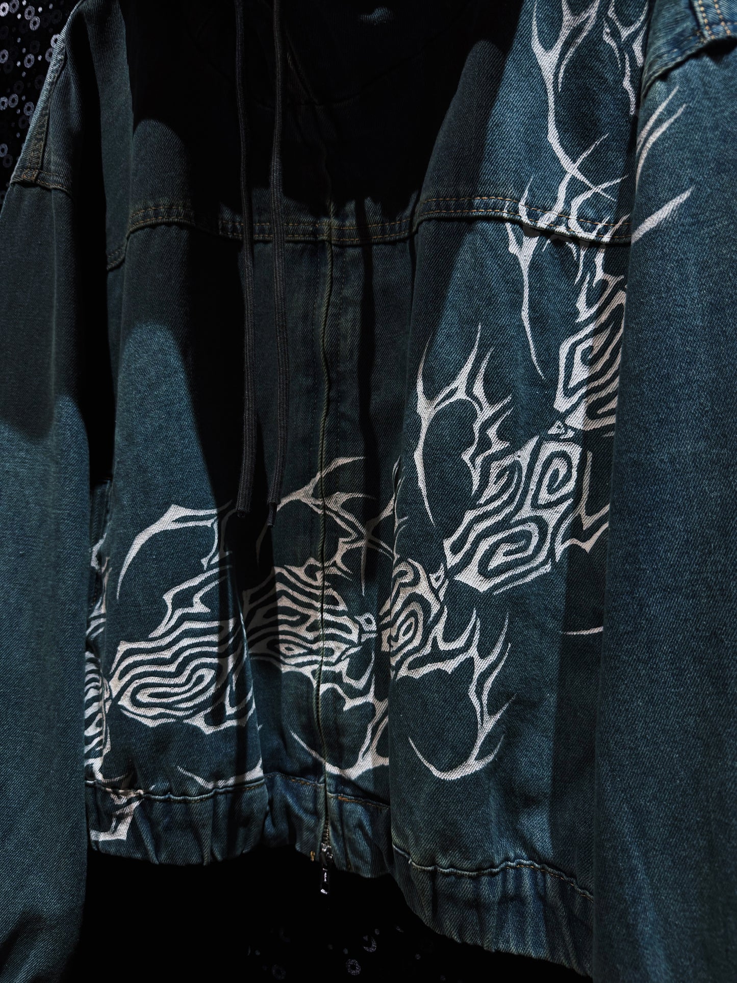 【ÆIEM】“RƎ:STANCE” Hand-Painted Denim Hoodie