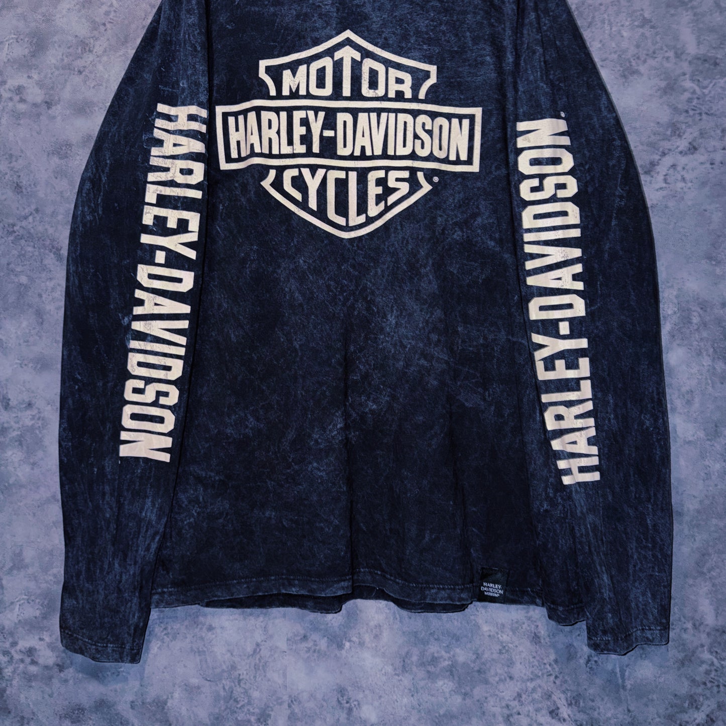 【doppio】vintage “Harley-Davidson” logo print design long sleeve T-shirt