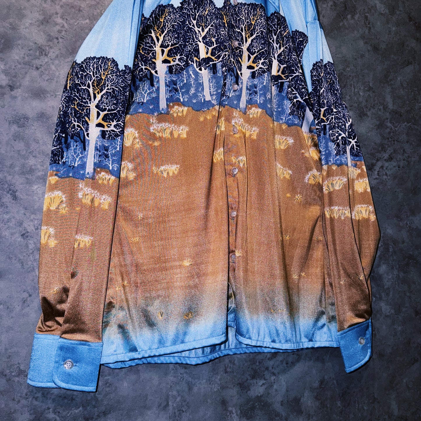 【doppio】vintage graphic design luxury collar shirt