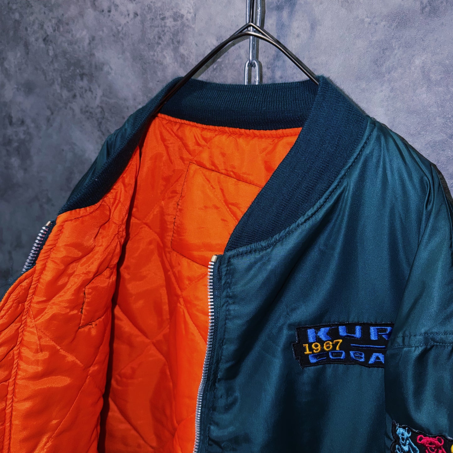 【doppio】vintage band logo patch design MA-1 jacket