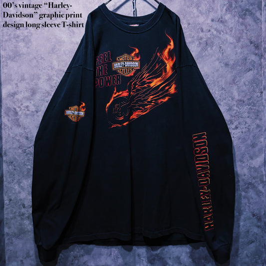 【doppio】00’s vintage “Harley-Davidson” graphic print design long sleeve T-shirt