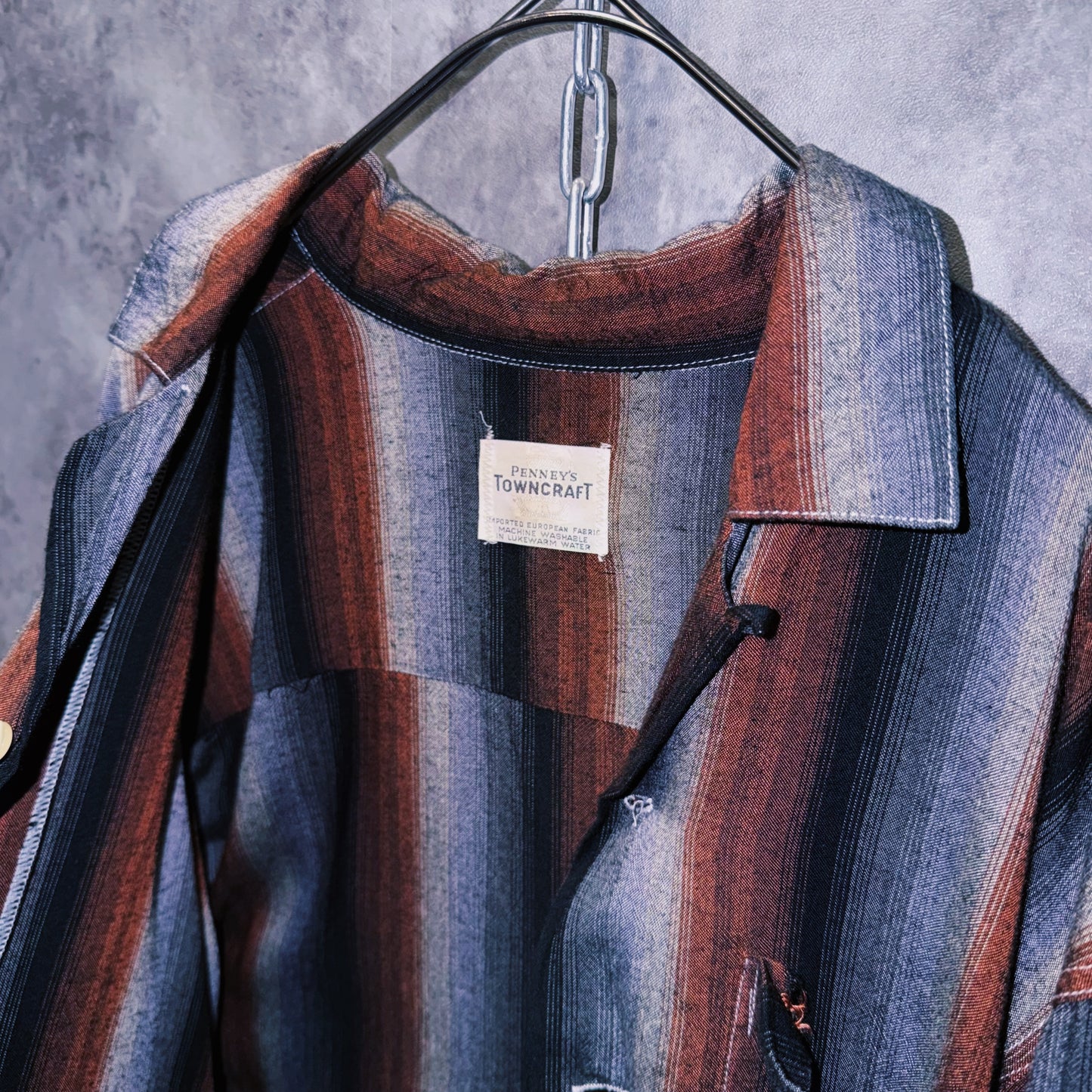 【doppio】special 60’s vintage “Penney’s TOWNCRAFT” Rayon Ombré stripe shirt