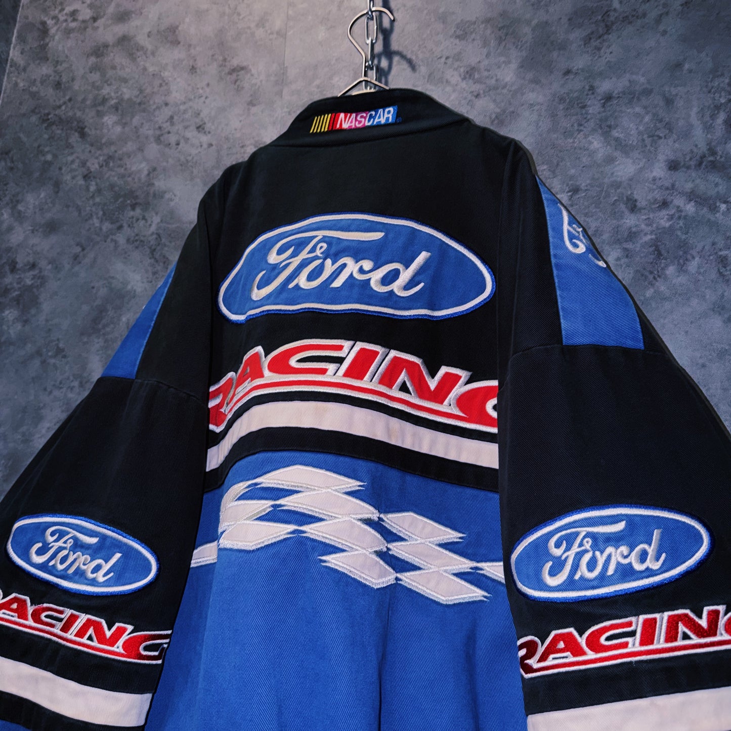 【doppio】vintage”Ford”company logo patches design racing jacket