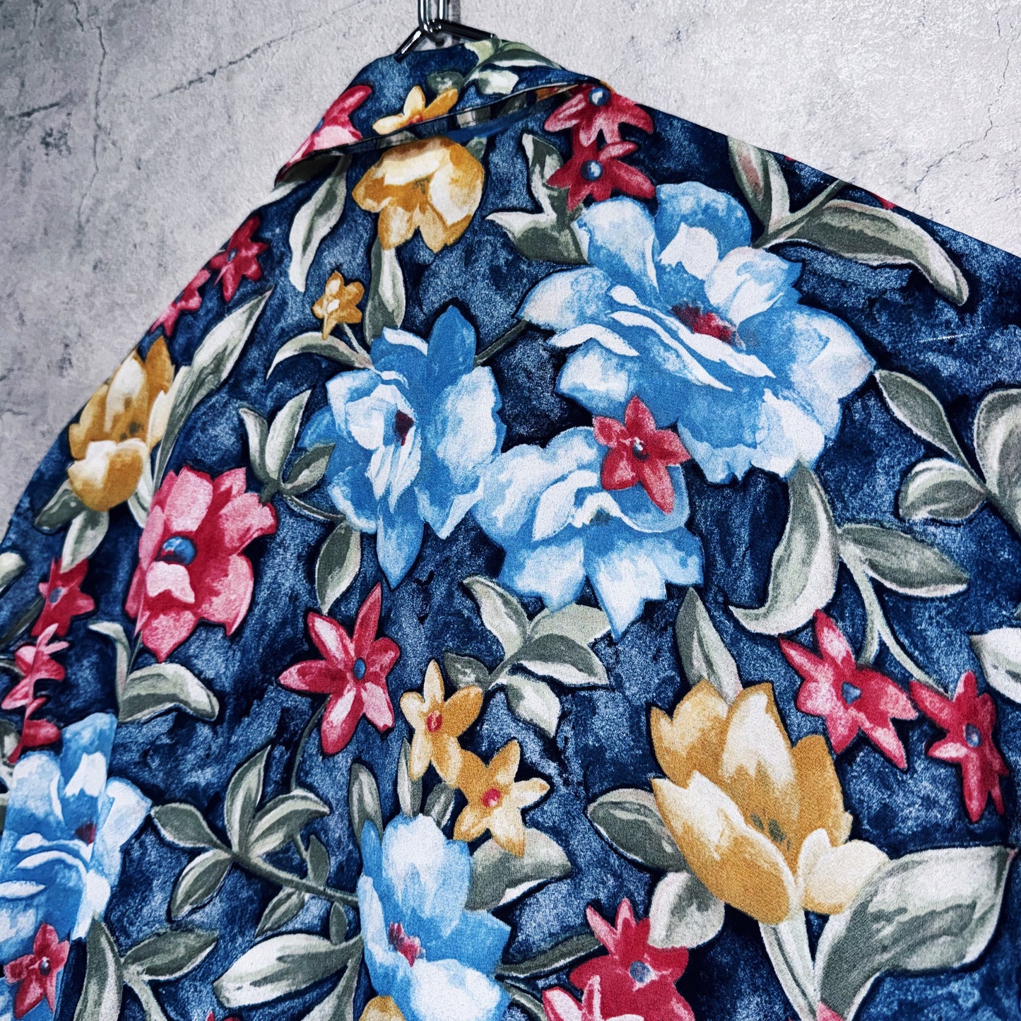 vintage Art flower pattern design short sleeve shirt