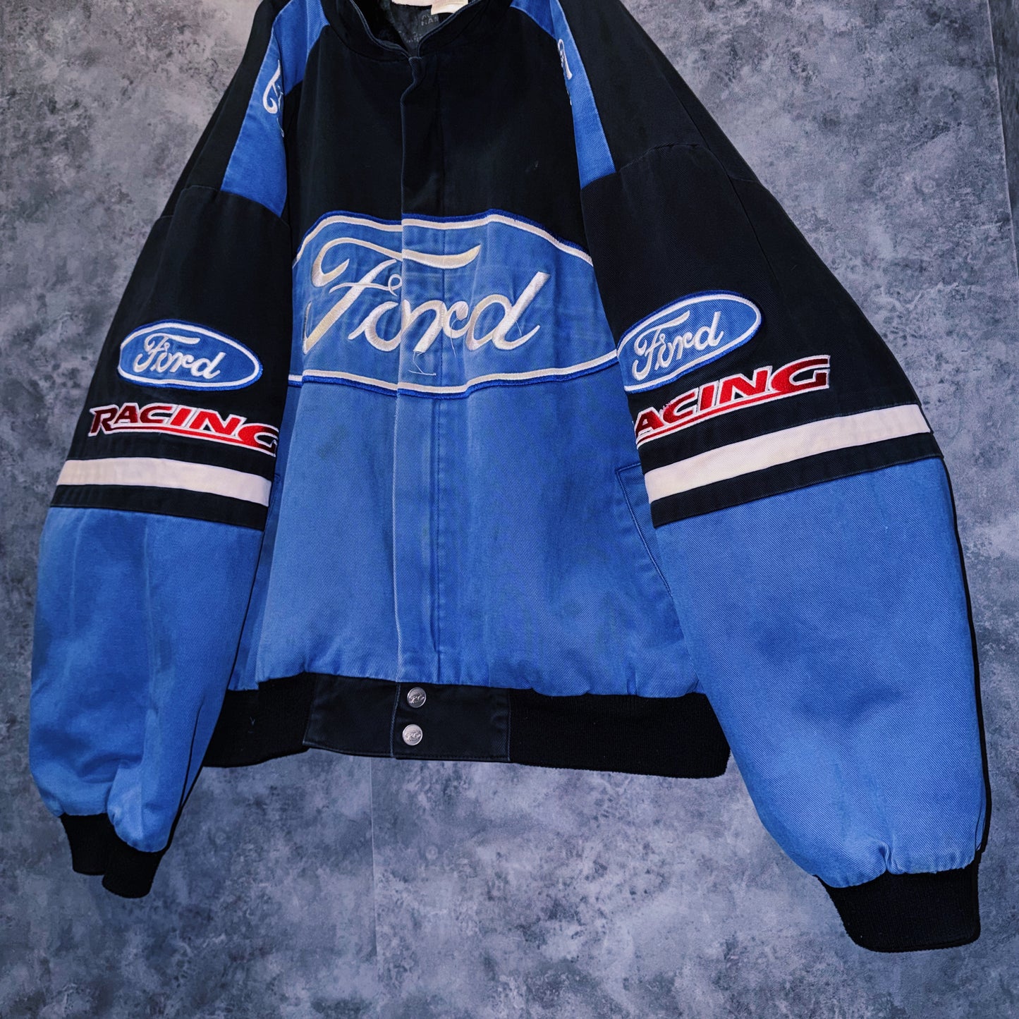 【doppio】vintage”Ford”company logo patches design racing jacket
