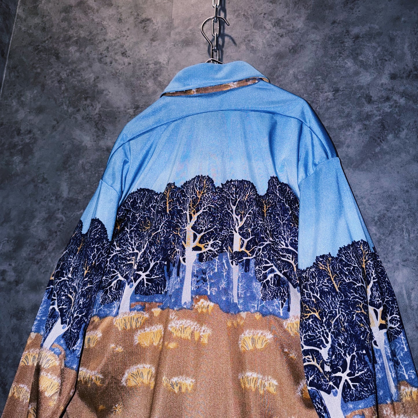 【doppio】vintage graphic design luxury collar shirt