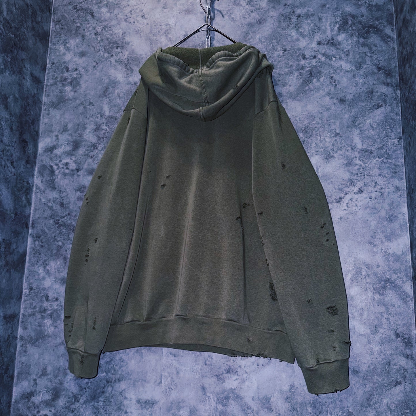 【doppio】90’s vintage “adidas” performance logo design boro custom sweat hoodie