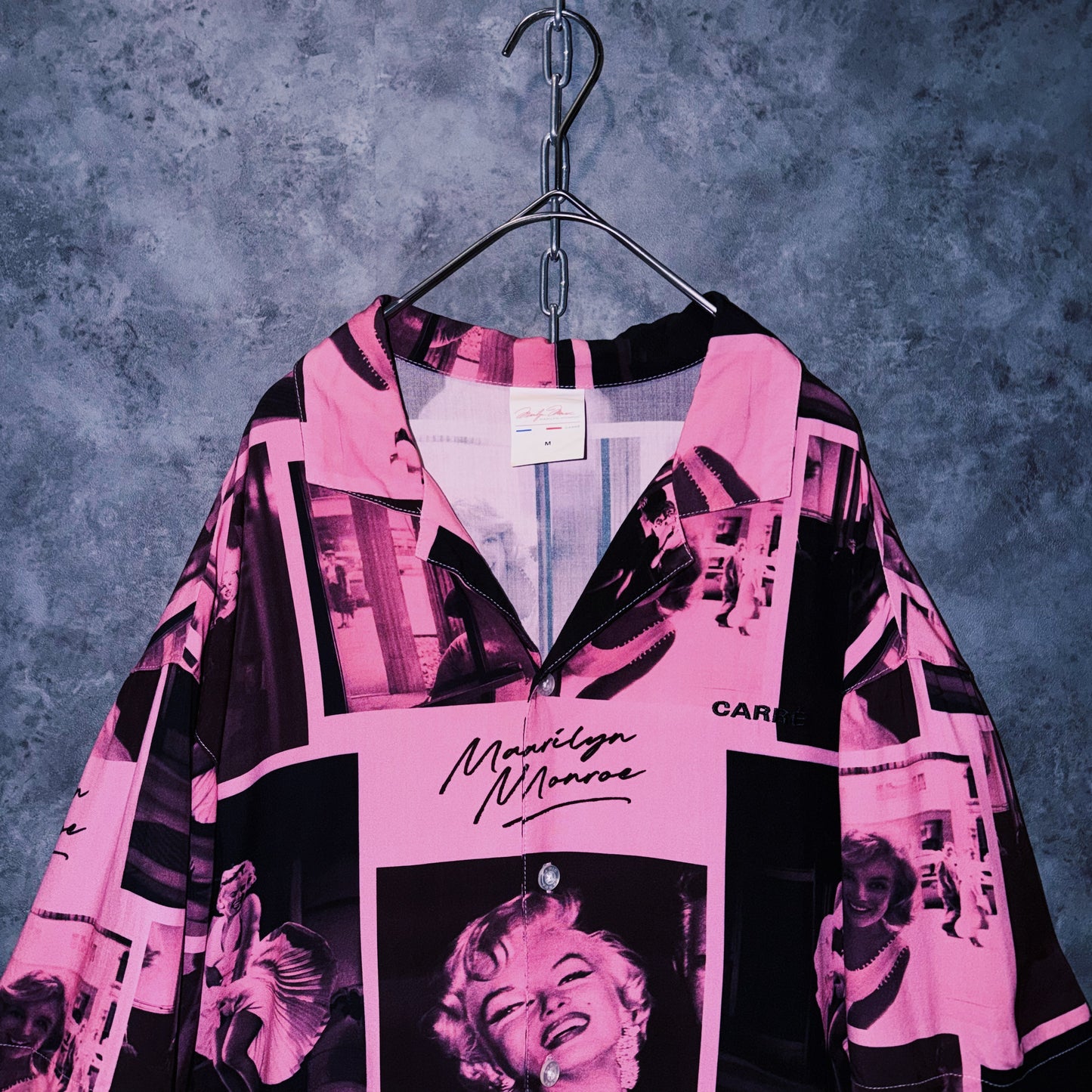 【doppio】vintage “Marilyn Monroe” print design open collar shirt