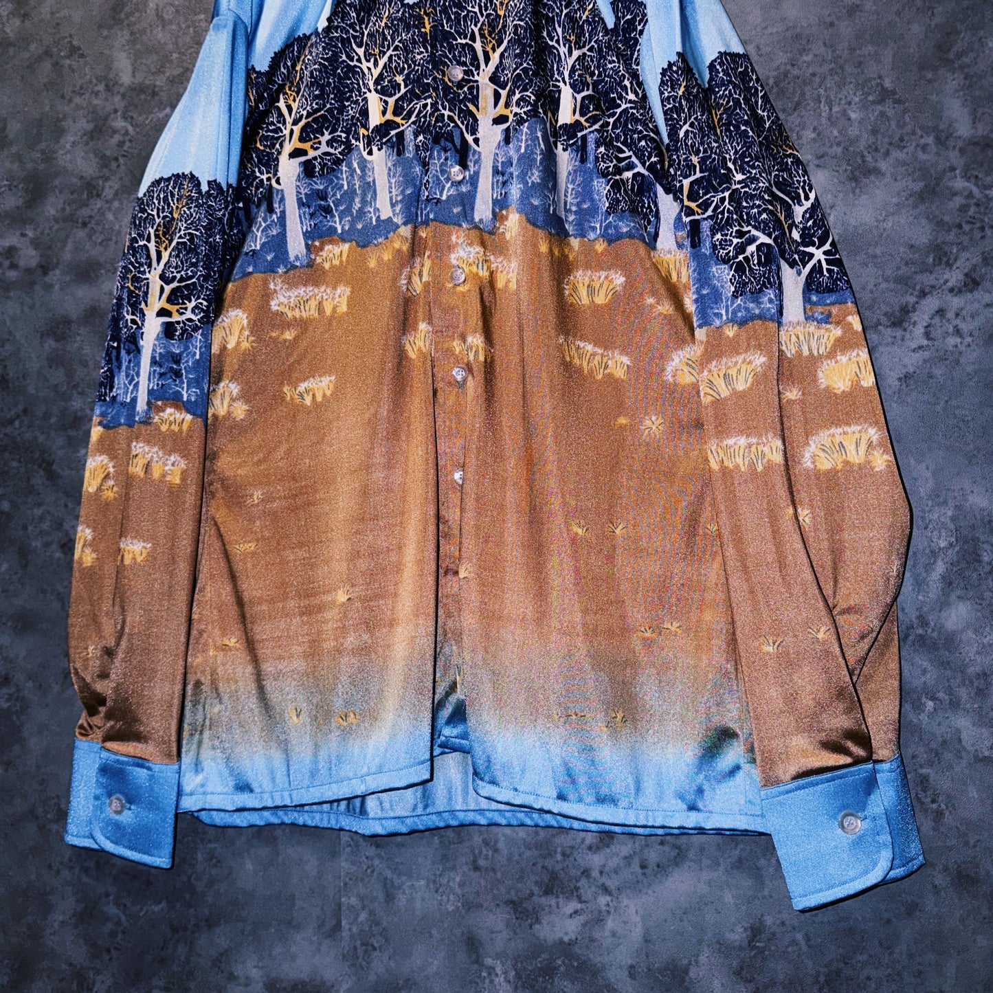 【doppio】vintage graphic design luxury collar shirt