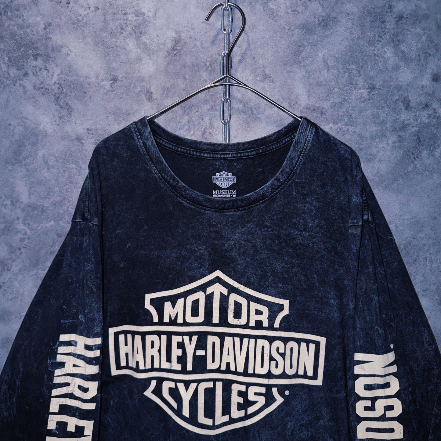 【doppio】vintage “Harley-Davidson” logo print design long sleeve T-shirt