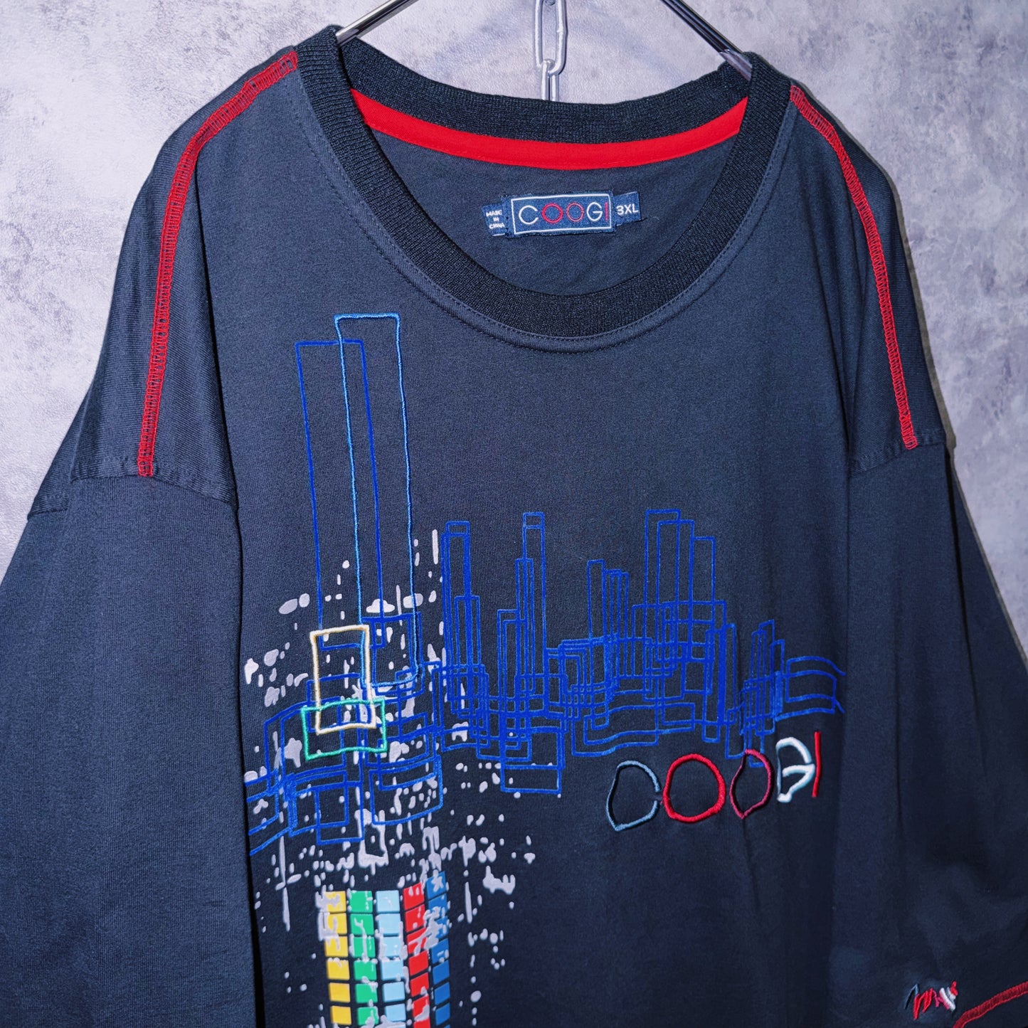 【doppio】vintage “COOGI” embroidery design big silhouette T-shirt