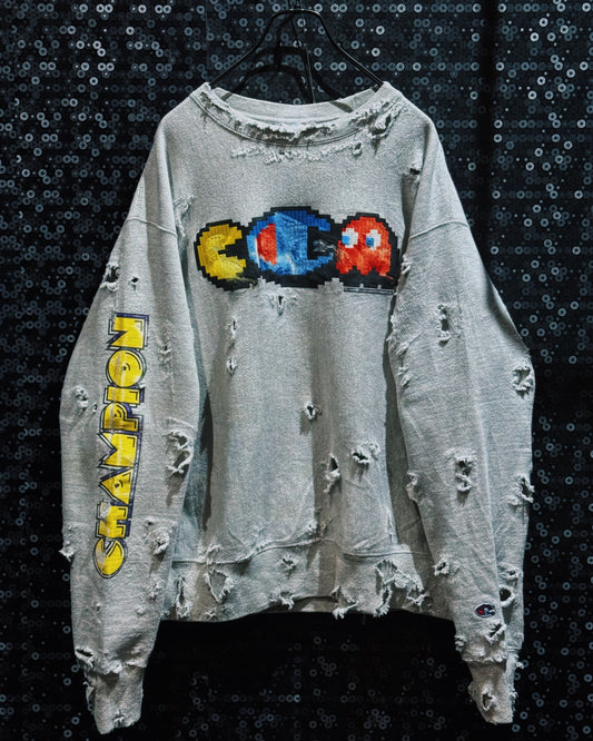【ÆIEM】original”boro”remake Champion Reverse Weave “PAC-MAN GLITCH”