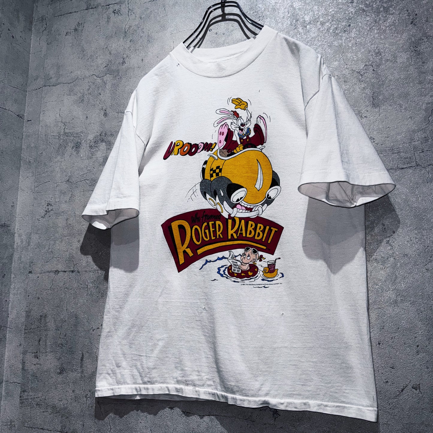 80's"Disney"Who Framed Roger Rabbit Vrooom design vintage T shirt