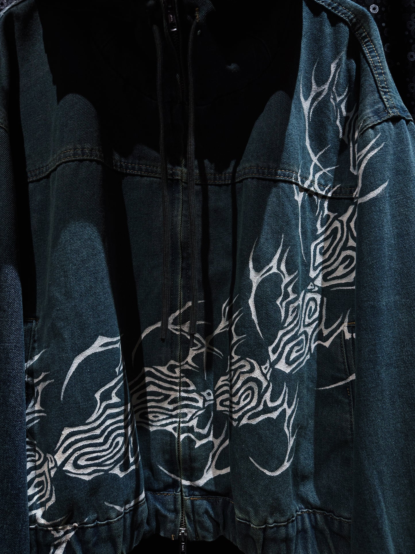 【ÆIEM】“RƎ:STANCE” Hand-Painted Denim Hoodie