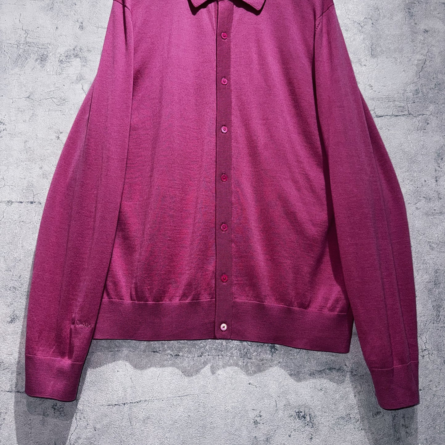 "Paul Smith"rose pink color long sleeve polo shirt