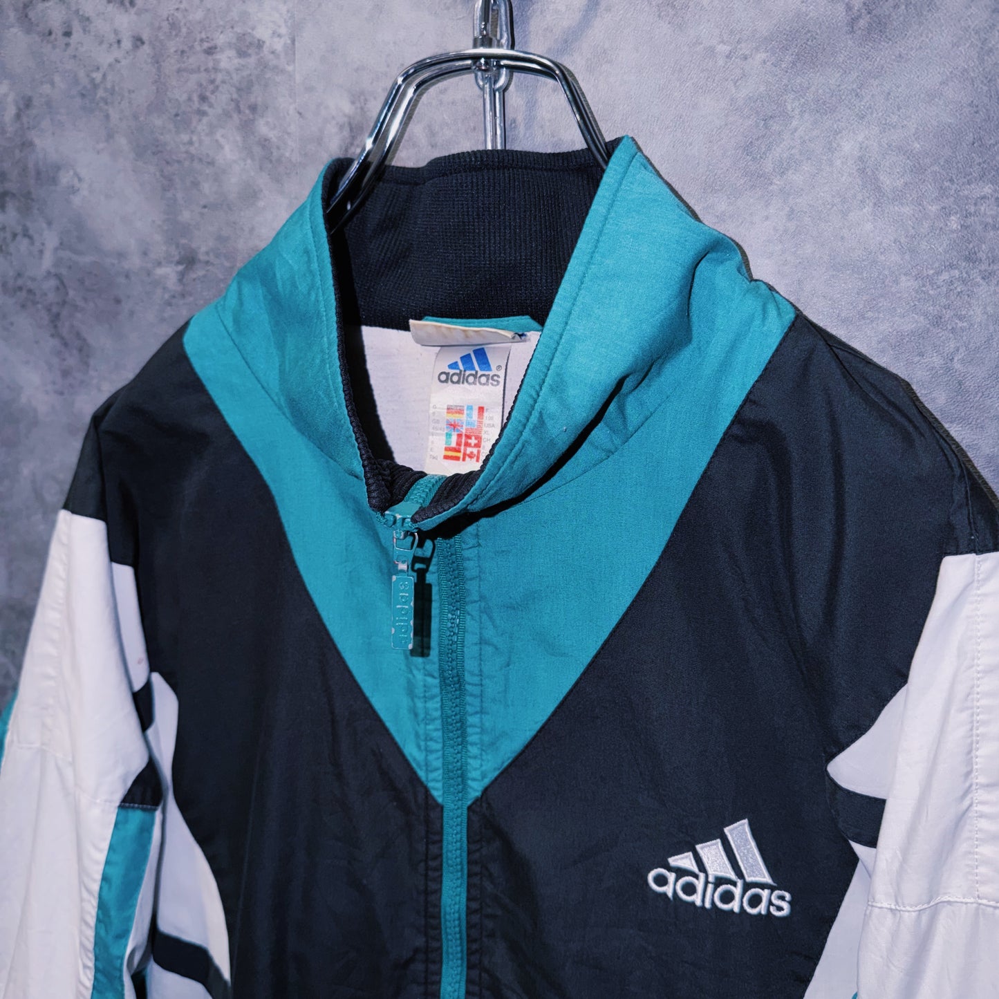 【doppio】90’s vintage “adidas” three stripe design Nylon jacket