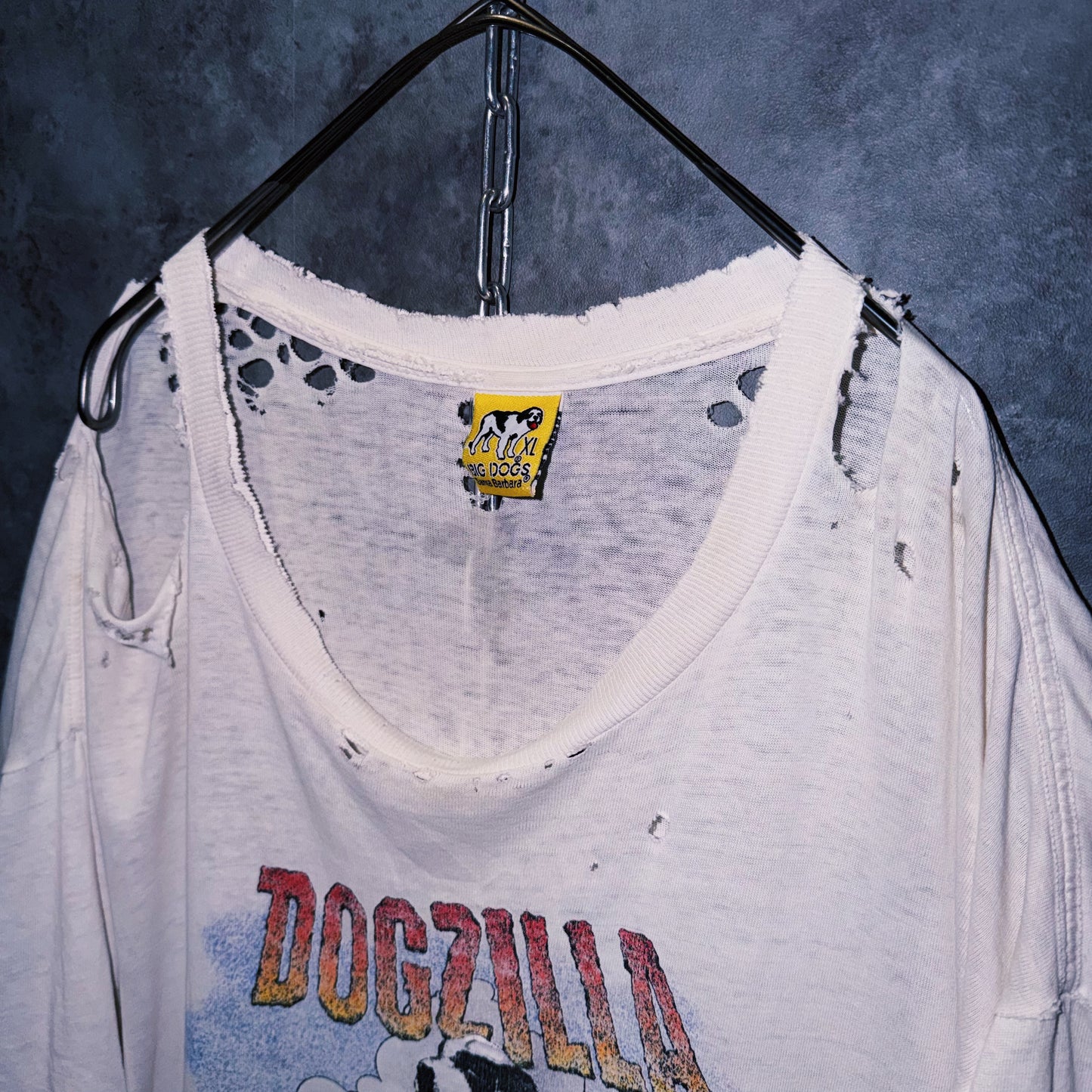 【doppio】vintage graphic print design damaged design T-shirt