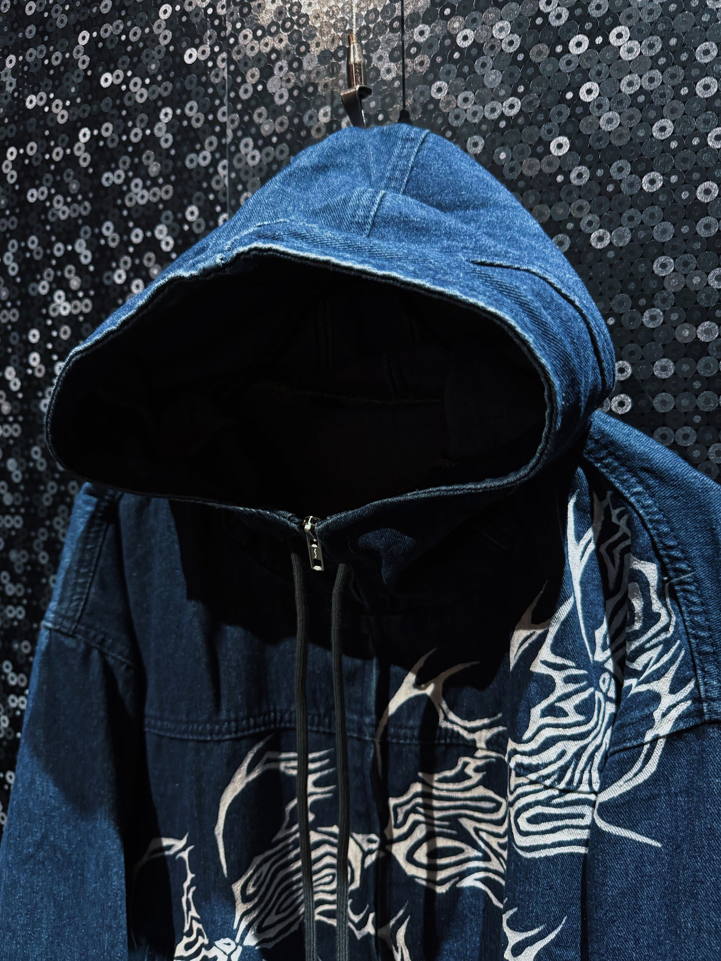 【ÆIEM】“RƎ:STANCE” Hand-Painted Denim Hoodie