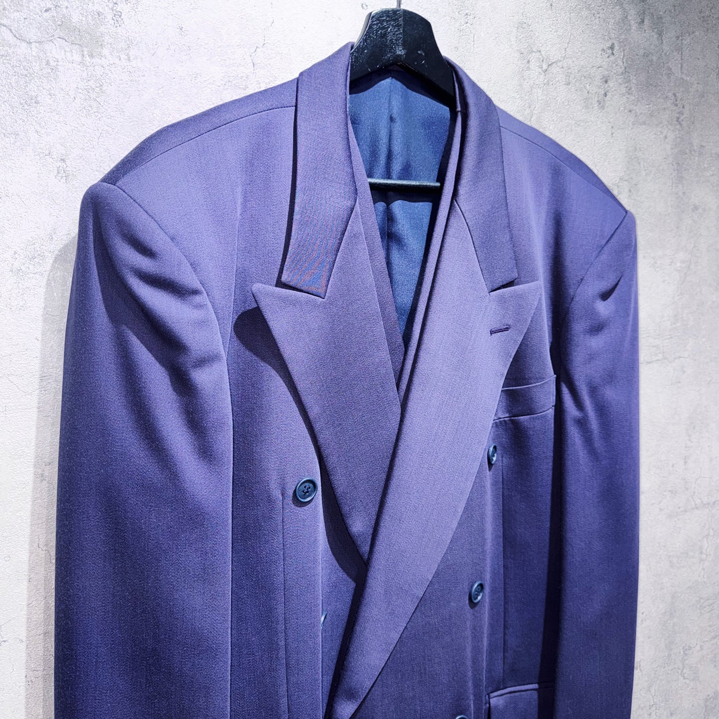 special three piece royal purple color double breasted set up