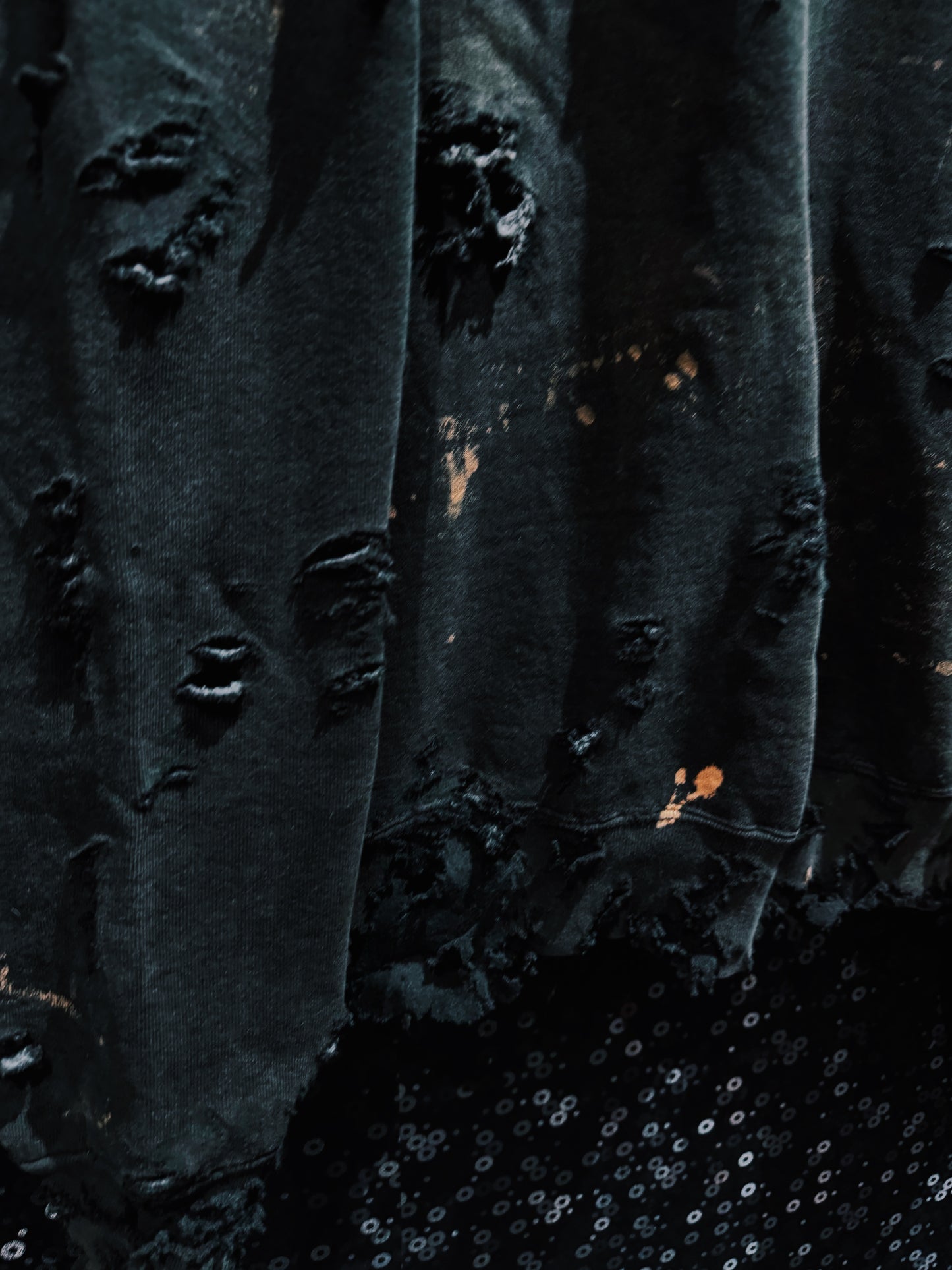 【ÆIEM】original”boro”remake FRUIT OF THE LOOM “METAXA FADED BLACK” Sweat