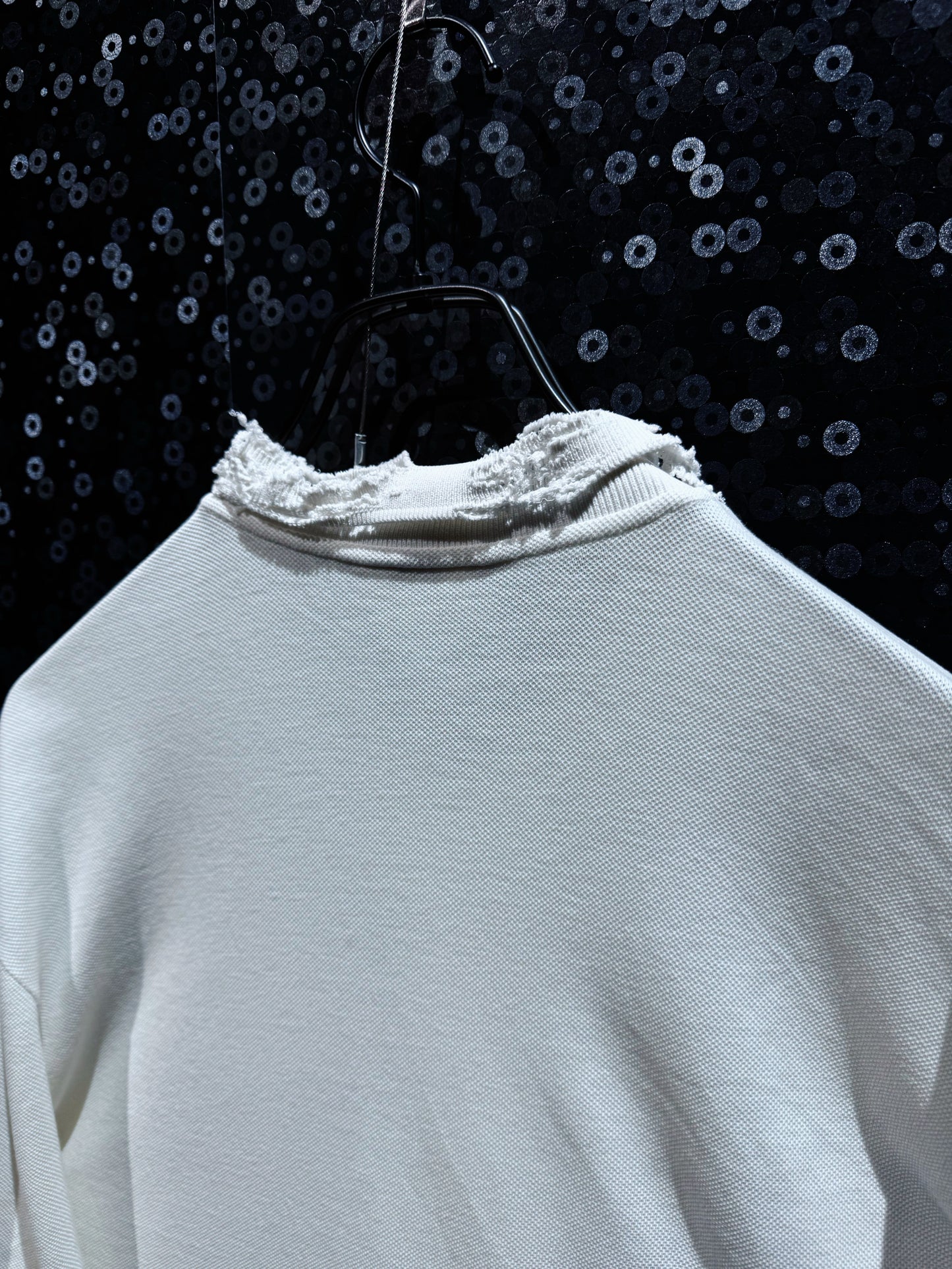 【ÆIEM】original”boro”remake adidas Trefoil Destroy Polo Shirt “white DUST”