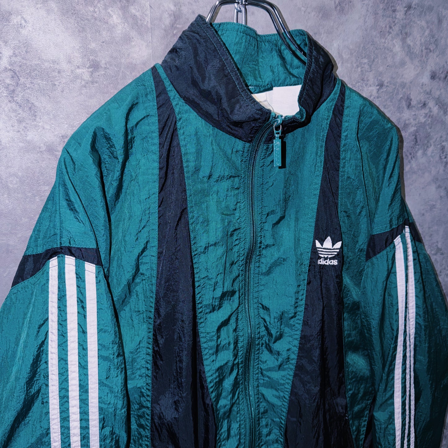 【doppio】90’s vintage “adidas” three stripe design Nylon jacket