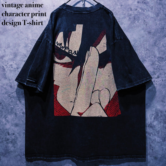 【doppio】vintage anime character print design T-shirt