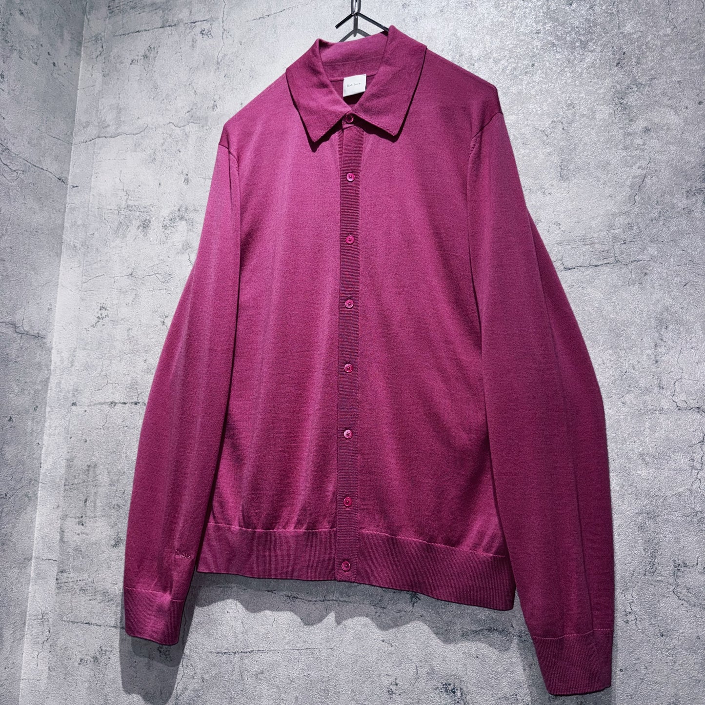 "Paul Smith"rose pink color long sleeve polo shirt