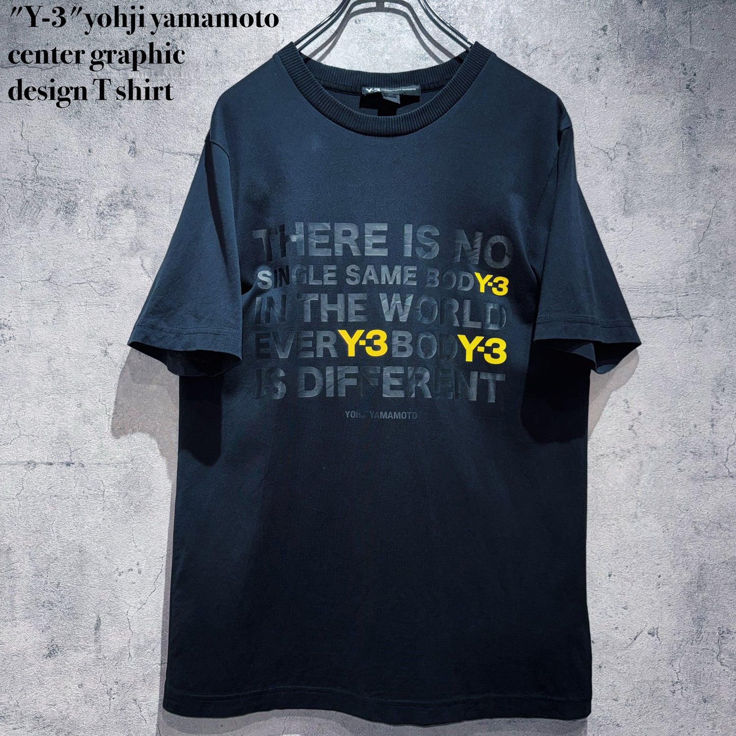 "Y-3"yohji yamamoto center graphic design T shirt