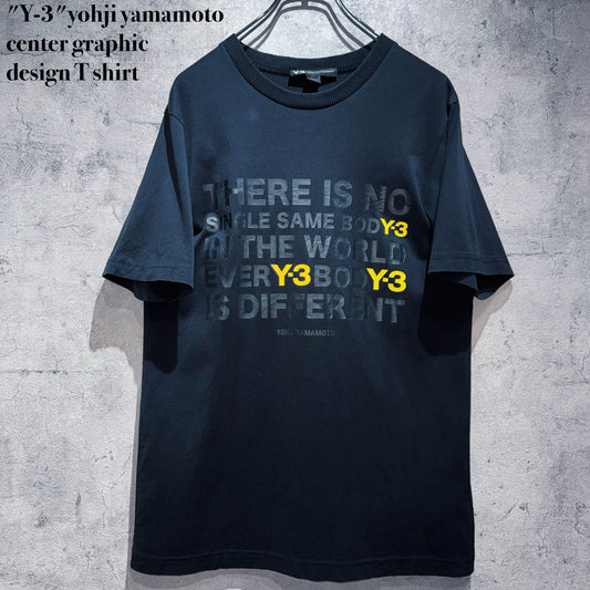 "Y-3"yohji yamamoto center graphic design T shirt