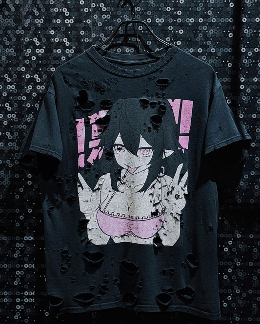 【ÆIEM】original “boro” remake Succubus Girl Graphic T-shirt