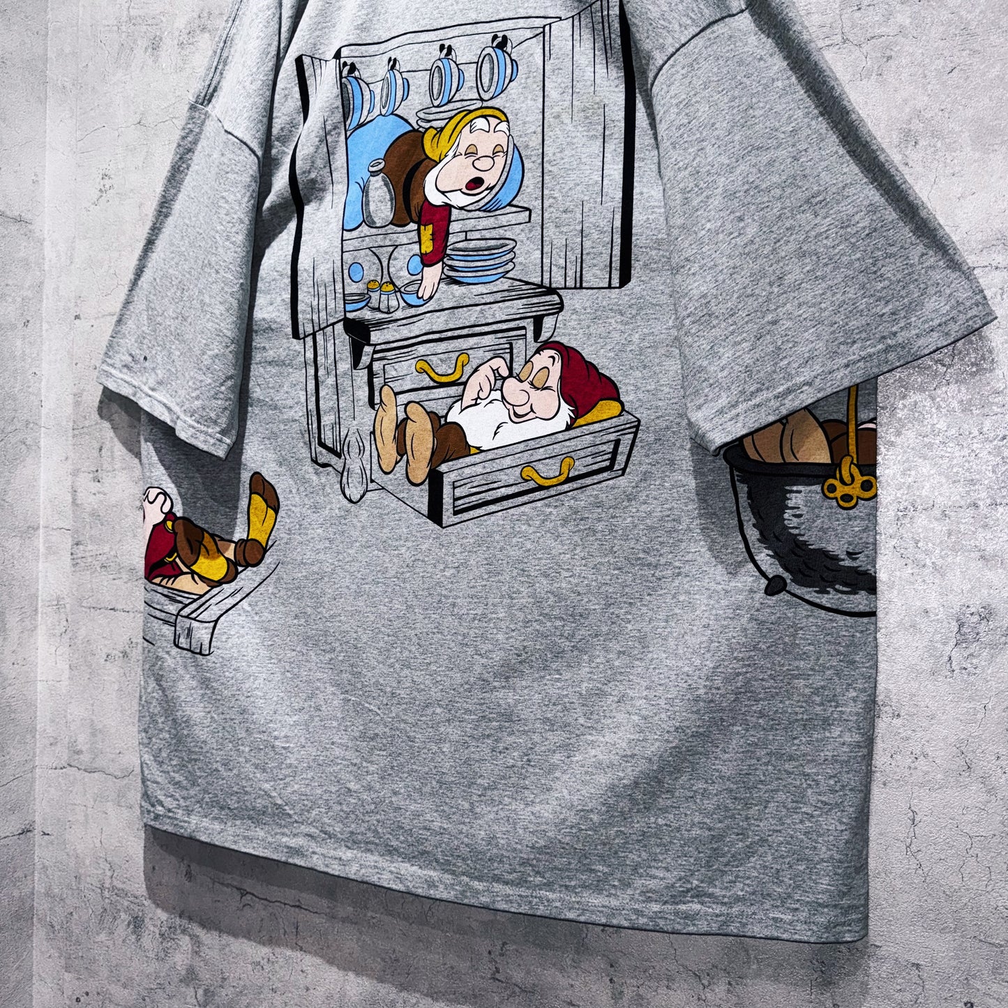 90's"Snow White"The Seven Dwarfs graphic design loose T shirt