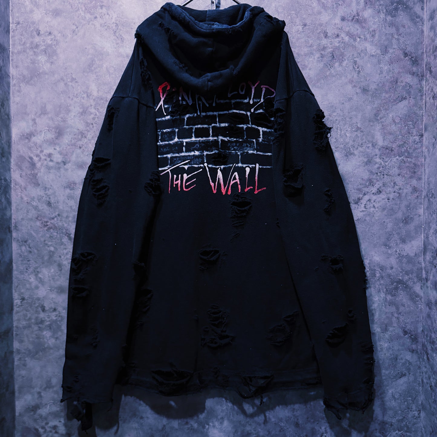 【doppio】vintage “Pink Floyd”The Wall” art design boro custom sweat hoodie
