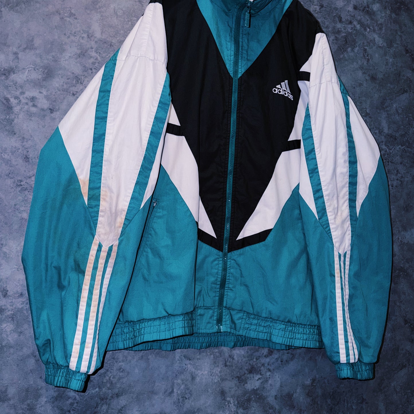 【doppio】90’s vintage “adidas” three stripe design Nylon jacket