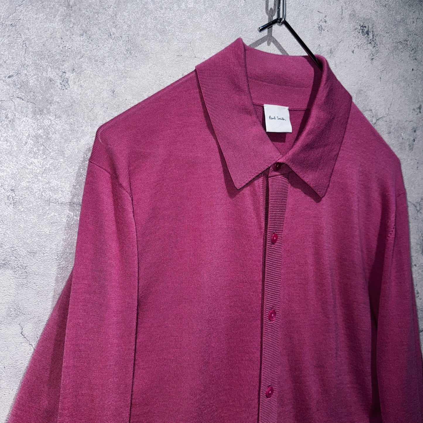 "Paul Smith"rose pink color long sleeve polo shirt