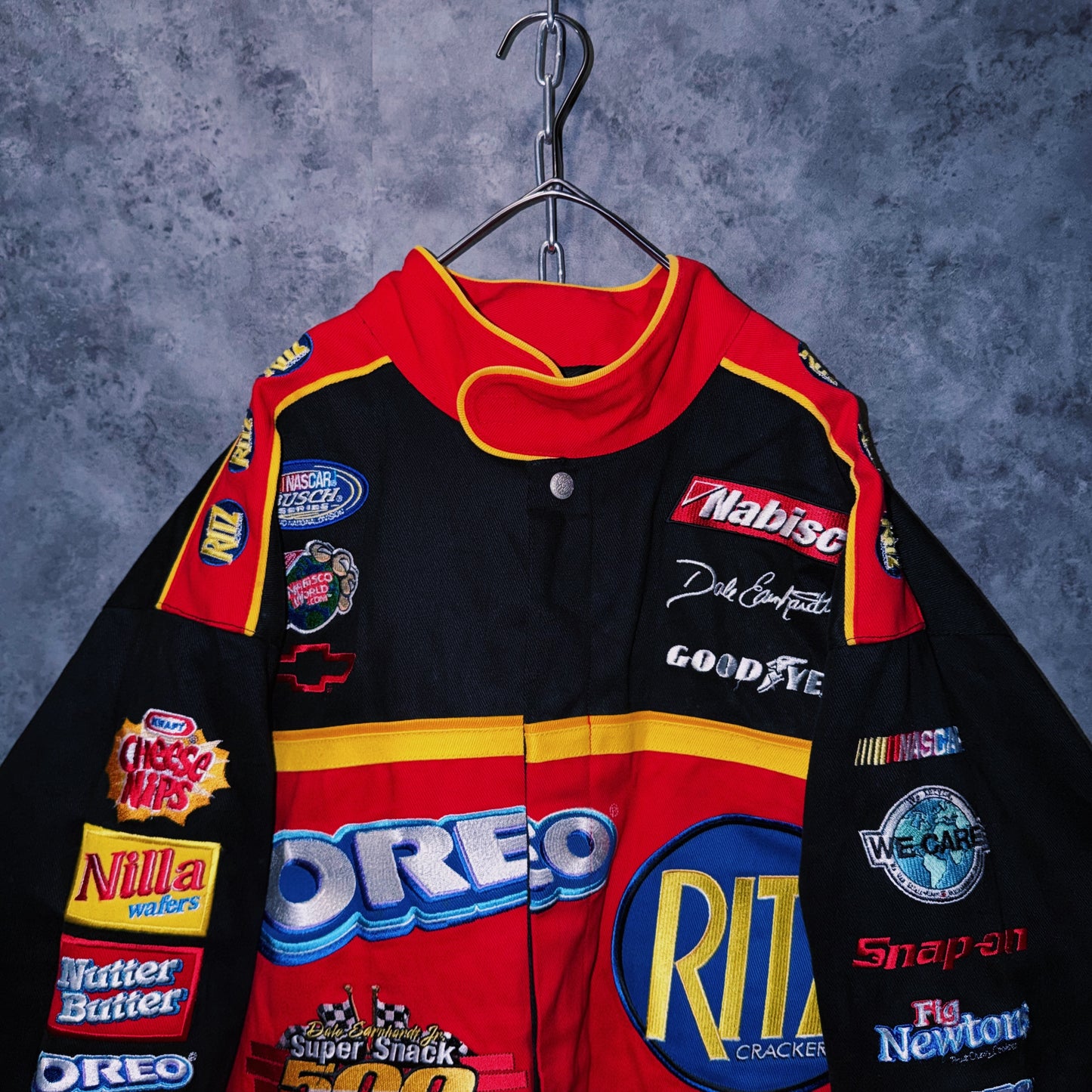 【doppio】vintage”NASCAR”company logo patches design racing jacket