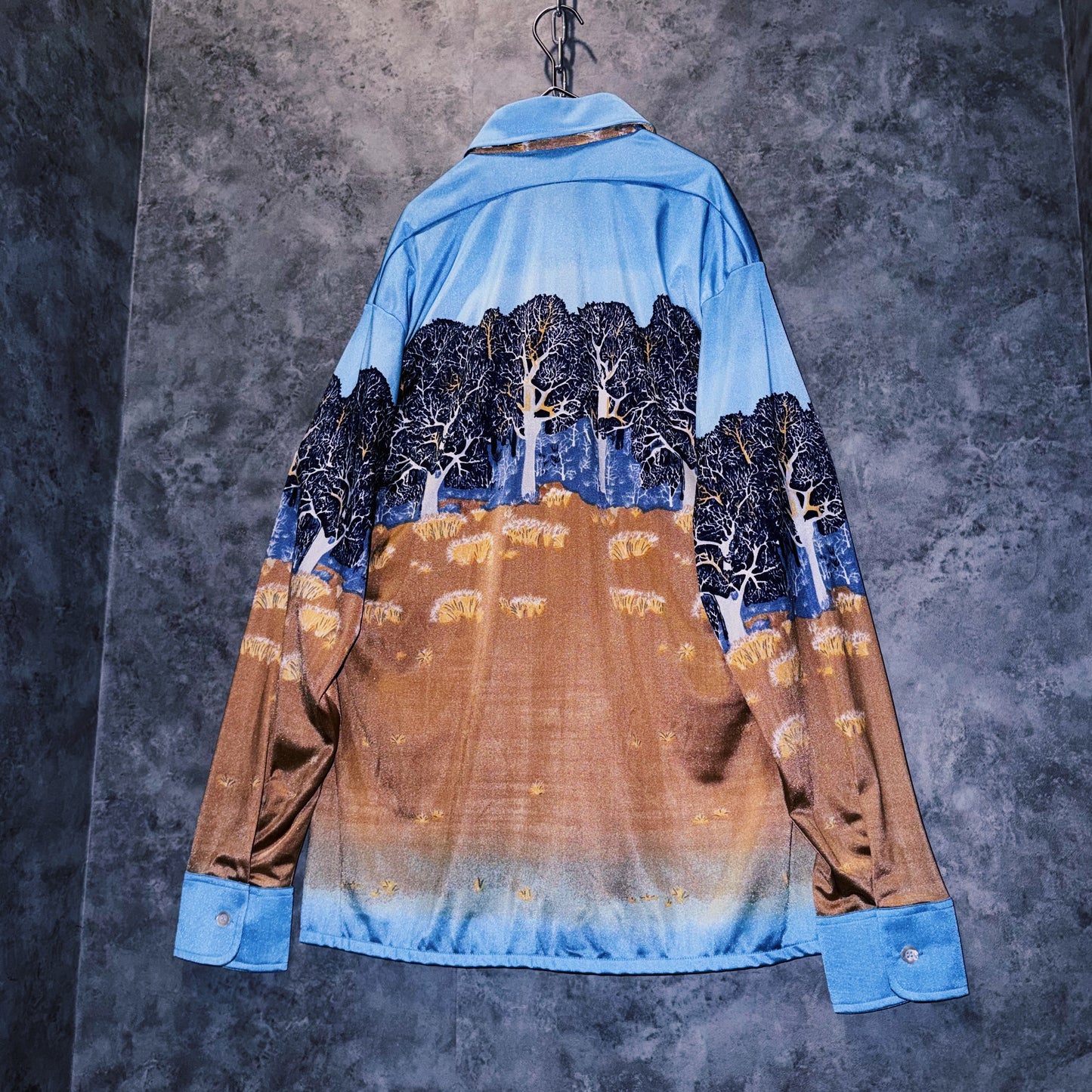 【doppio】vintage graphic design luxury collar shirt