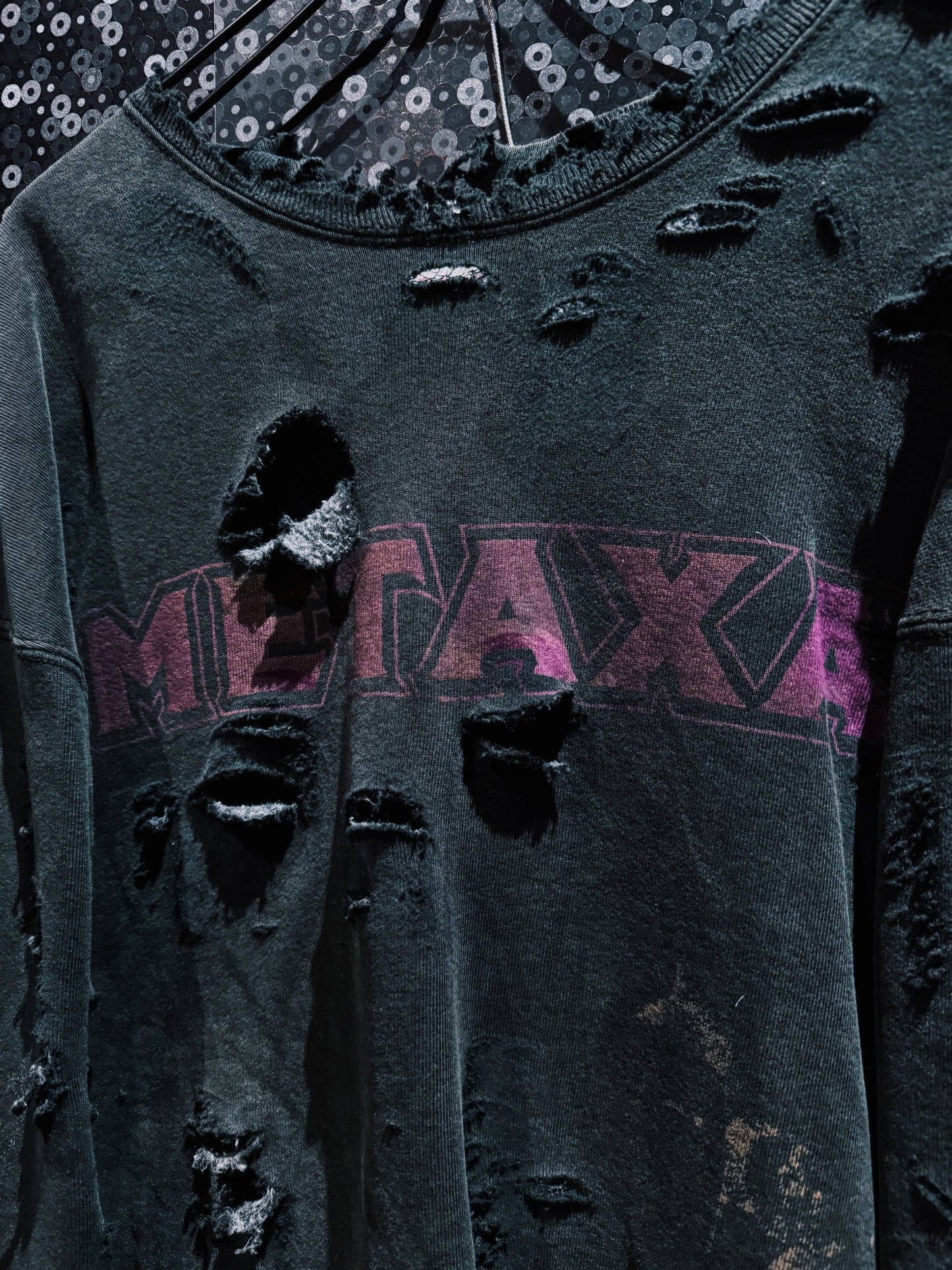 【ÆIEM】original”boro”remake FRUIT OF THE LOOM “METAXA FADED BLACK” Sweat