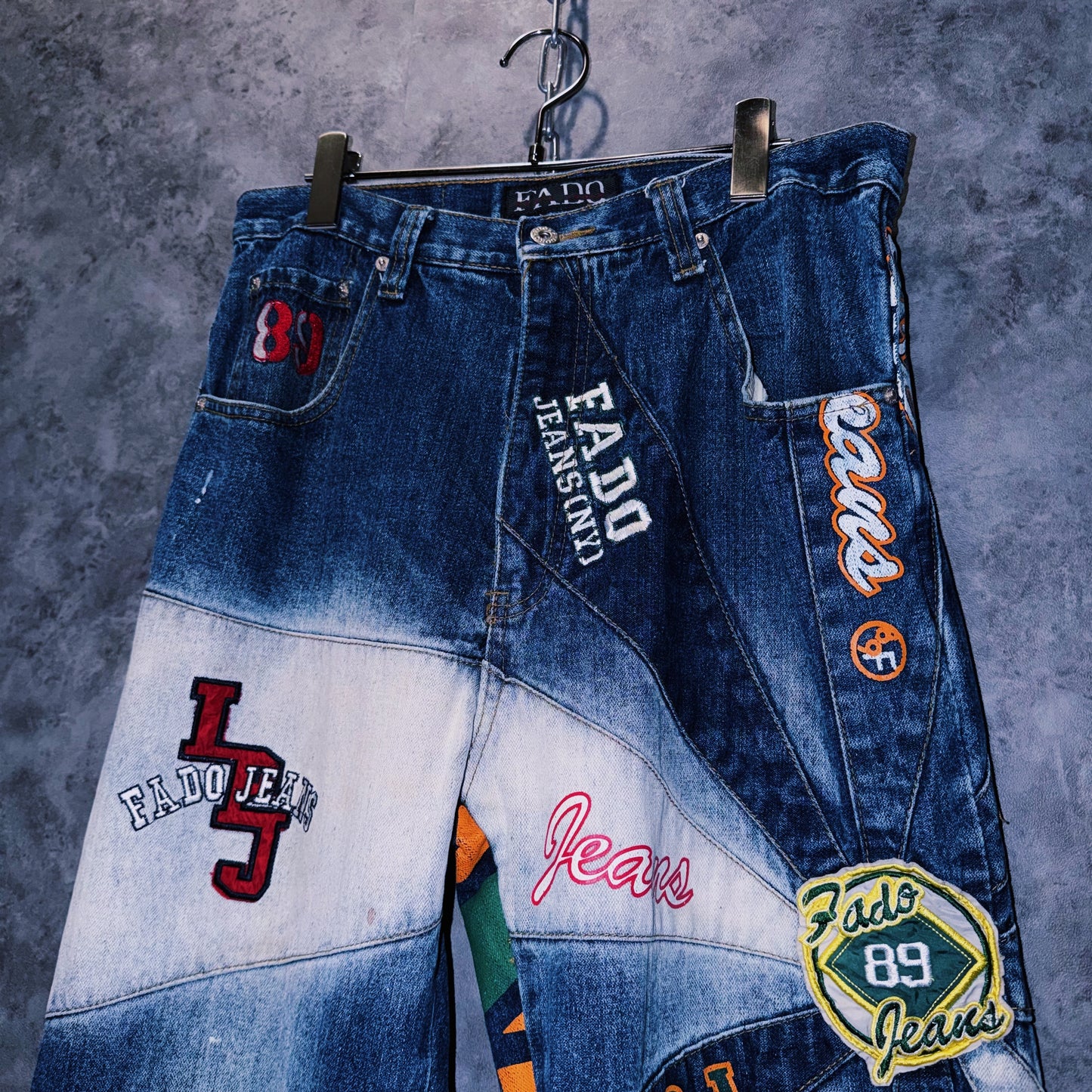 【doppio】vintage switching and paint design denim pants