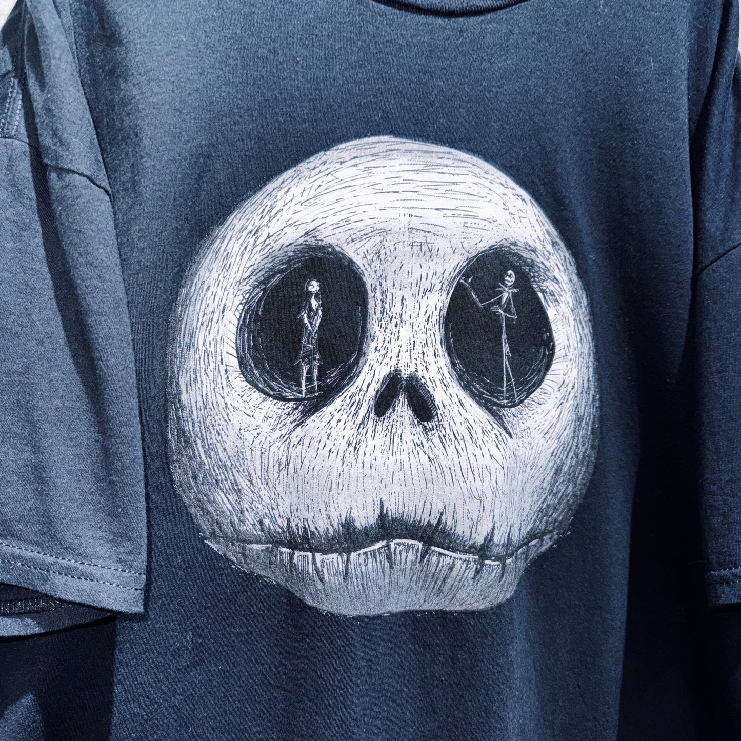 "Nightmare before Christmas"Jack Skellington&amp;Sally graphic design T shirt