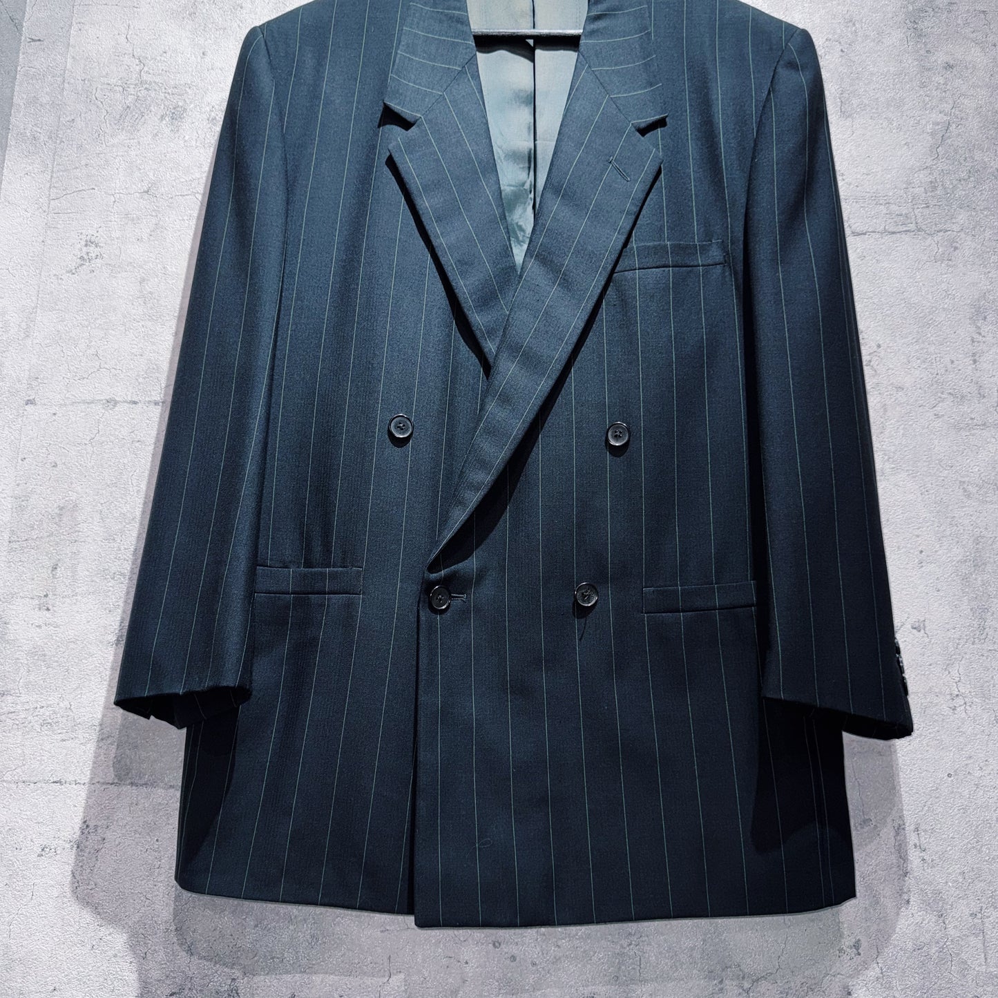 "VERSACE"stripe pattern design double breasted set up