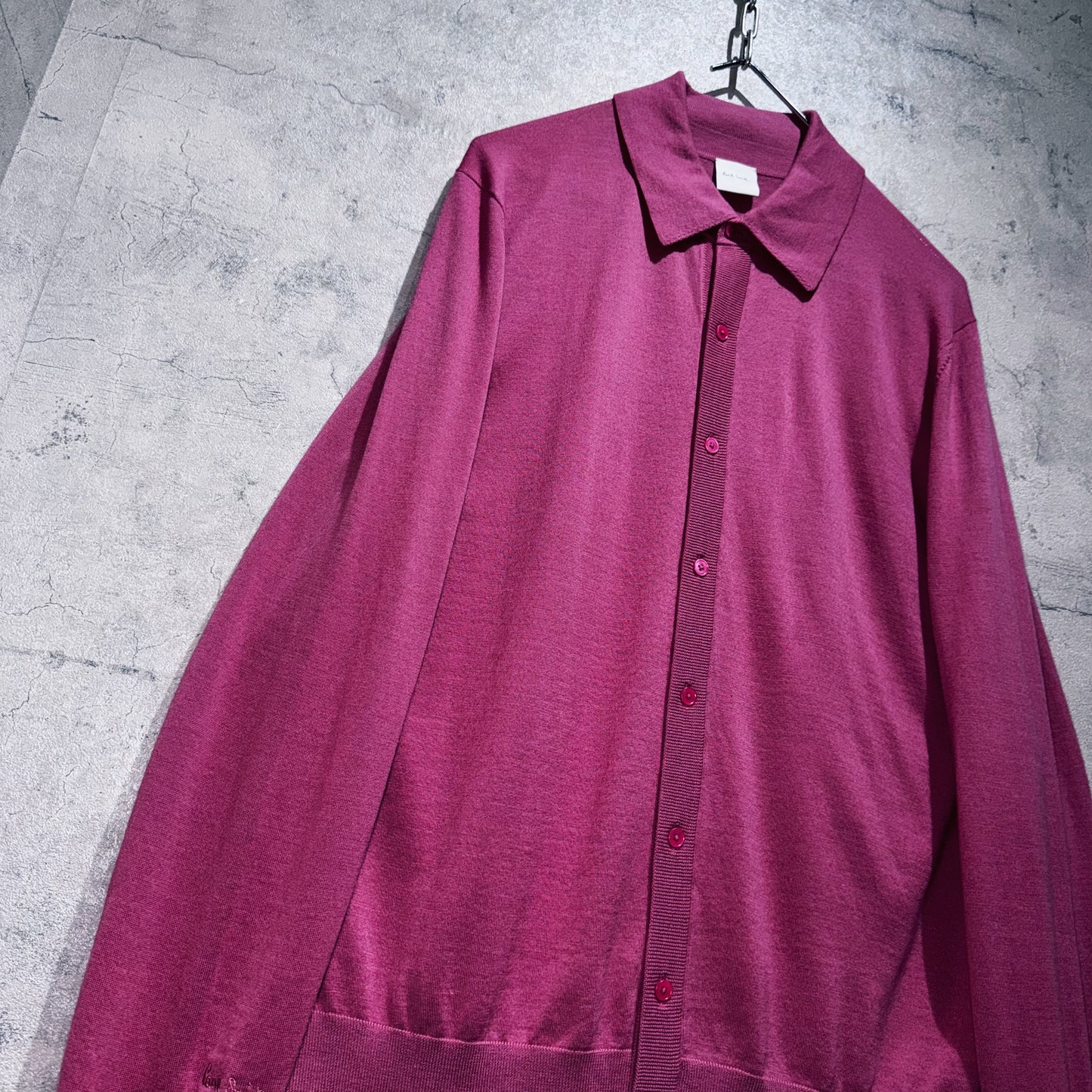 "Paul Smith"rose pink color long sleeve polo shirt