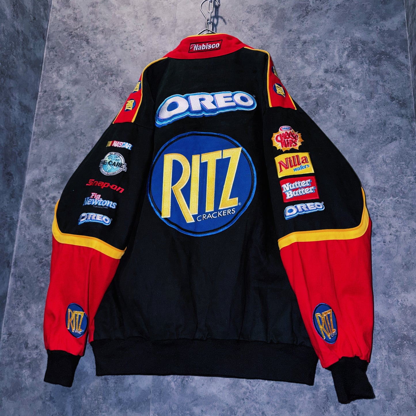 【doppio】vintage”NASCAR”company logo patches design racing jacket